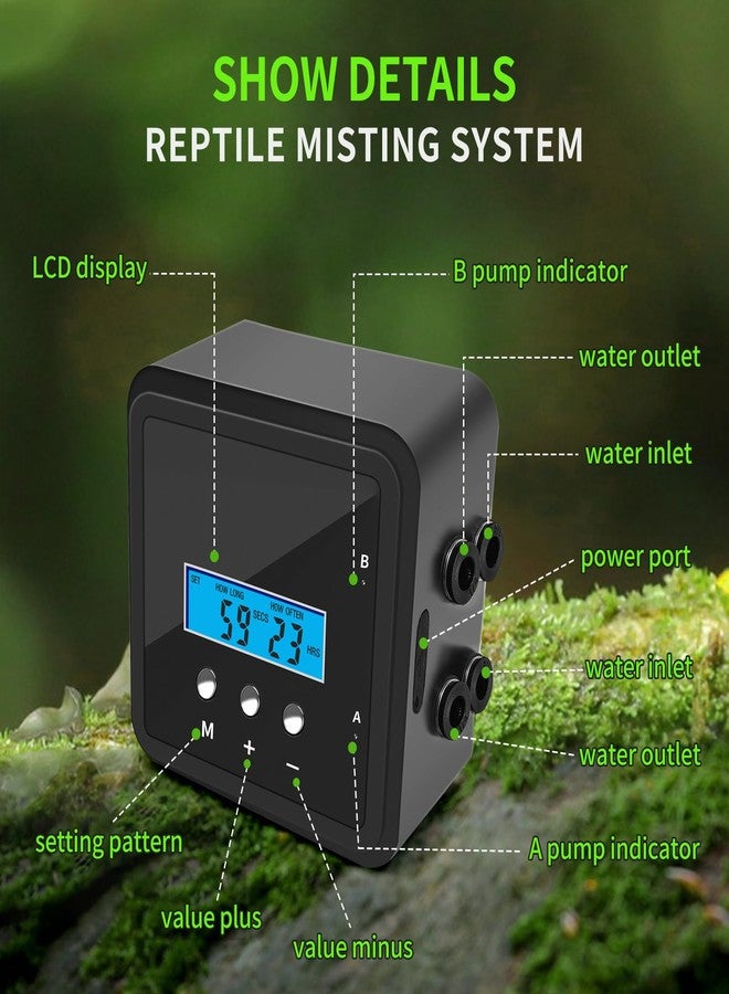 DAOTAILI Reptile Mister System with Timer & Dual Pump | 360° Adjustable Nozzles for Terrariums, Paludariums & Plants - Image 3